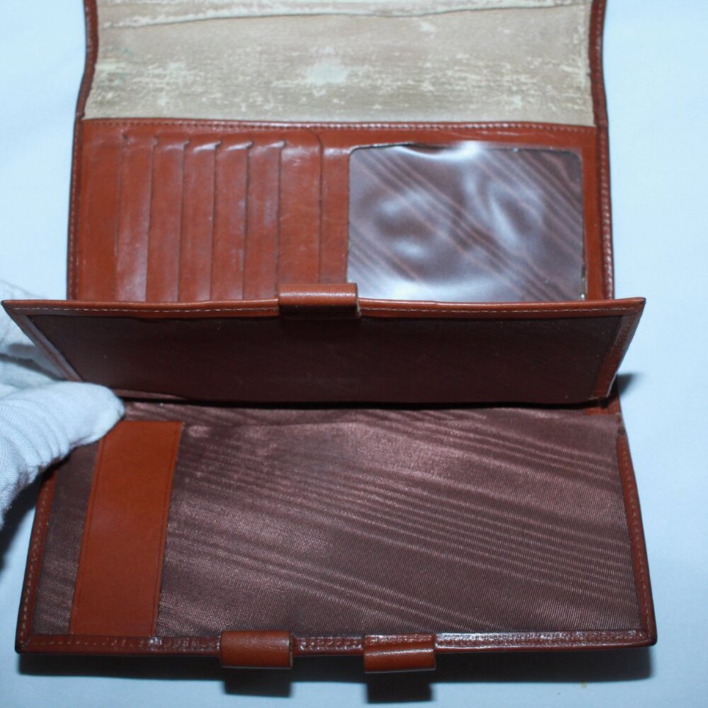 Dooney & Bourke Black & British Tan Vintage IVY Wallet Checkbook W Coinpurse - Picture 8 of 11